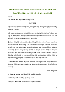 Soạn bài Viết: Tìm hiểu cách viết bài văn miêu tả cây cối | Kết nối tri thức