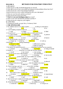 Tài liệu ôn tập Tiếng Anh 11 học kỳ 1 năm 2022-2023 (có đáp án )