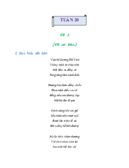 Giải Bài tập cuối tuần lớp 4 môn Tiếng Việt Cánh diều - Tuần 20 (Nâng cao)