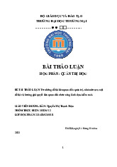 Bài Thảo Luận về Chức Năng Lãnh Đạo và Kiểm Soát | Quản trị học