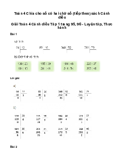 Giải Toán lớp 4 Bài 42: Chia cho số có hai chữ số (tiếp theo) | Cánh diều