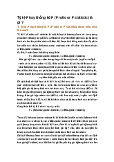 Tỷ lệ F hay thống kê F (F ratio or F statistic) là gì ?
