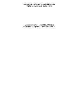 Đề thi Olympic 10 tháng 3 lần thứ 5 môn Tiếng Anh năm 2021 lớp 11 THPT Trần Quốc Toản