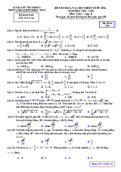 Đề HSG Toán 12 năm 2022 – 2023 trường THCS & THPT Thống Nhất – Thanh Hóa