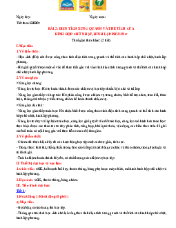 Giáo án Toán 7 Chương 3 Bài 2: Diện tích xung quanh sách Chân trời sáng tạo