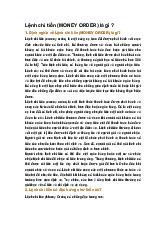 Lệnh chi tiền (MONEY ORDER) là gì ?