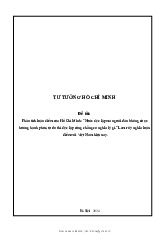 Phân tích luận điểm của Hồ Chí Minh: "Nước độc lập mà người dân không được hưởng hạnh phúc, tự do thì độc lập cũng chẳng có nghĩa lý gì." Làm rõ ý nghĩa luận điểm với Việt Nam hiện nay môn Tư tưởng Hồ Chí Minh | Trường đại học Mở Hà Nội