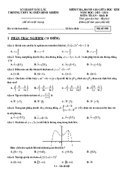Đề thi giữa học kì 2 Toán 10 năm 2023 – 2024 trường THPT Nguyễn Bỉnh Khiêm – Đắk Lắk