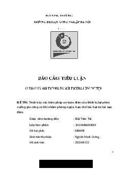 Các biện pháp an toàn điện của thiết bị tại phân xưởng gia công cơ khí | Đại học Công nghiệp Hà Nội