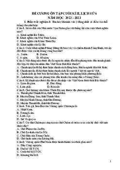 Đề cương ôn tập học kì 2 môn Lịch sử - Địa lí 6 | Kết nối tri thức