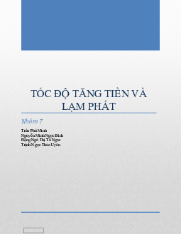 Tốc độ tăng tiền và lạm phát | Trường Đại học Kinh tế và Quản trị Kinh doanh, Đại học Thái Nguyên