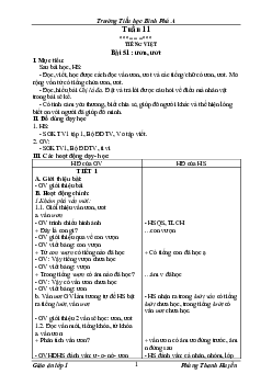 Giáo án Tiếng Việt 1 - Tuần 11 | sách Vì sự bình đẳng và dân chủ trong giáo dục