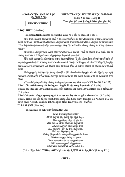 Đề thi và đáp án Ngữ Văn 12 học kì 1 Quảng Nam 2018-2019