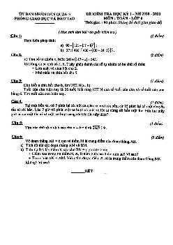 Đề thi HK1 Toán 6 năm 2020 – 2021 phòng GD&ĐT Quận 5 – TP HCM
