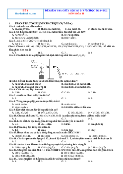 Bộ đề thi giữa kì 2 Hóa 11 có đáp án năm học 2021-2022