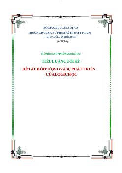 Tiểu luận Nhập môn Logic học đề tài "Đối tượng và sự phát triển của Logic học"