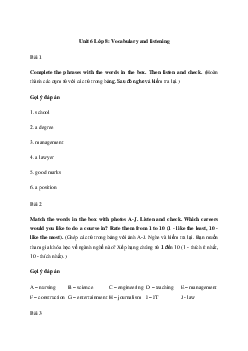 Giải Tiếng Anh 8 Unit 6: Vocabulary and listening | Friends Plus