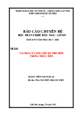 Vai trò của mối liên hệ phổ biến trong thực tiễn | Môn Triết học Mác Lênin - Đại học Kỹ thuật - Công nghệ Cần Thơ