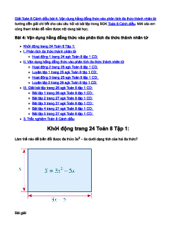 Toán 8 Cánh diều bài 4 trang 24, 25, 26, 27
