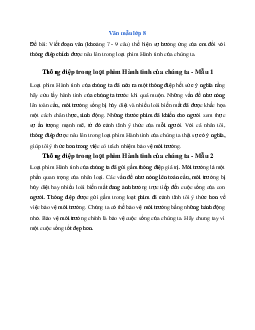 Văn mẫu Ngữ Văn lớp 8: Đoạn văn thể hiện sự hưởng ứng với thông điệp chính trong loạt phim Hành tinh của chúng ta | Kết nối tri thức