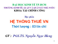 Bài giảng Chương 1: Tổng quan về thuế môn Tài chính công | Đại học Kinh tế Thành phố Hồ Chí Minh