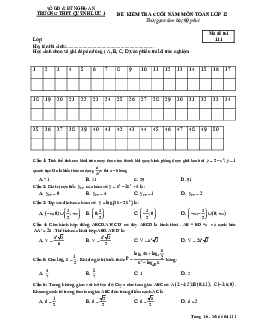 Đề thi HK2 Toán 12 năm học 2016 – 2017 trường THPT Quỳnh Lưu 1 – Nghệ An