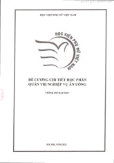 Đề cương chi tiết học phần môn Quản trị nghiệp vụ ăn uống | Học viện Phụ nữ Việt Nam