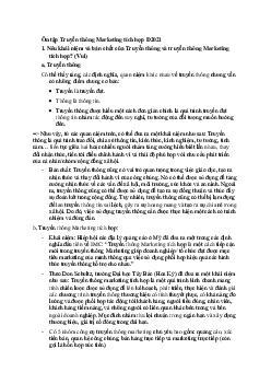 Câu hỏi ôn tập môn Truyền thông marketing kết hợp?