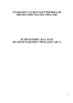Đề thi (đề xuất) Olympic 10 tháng 3 lần thứ 3 môn Tiếng Anh năm 2019 môn Tiếng Anh 11 THPT Nguyễn Công Trứ