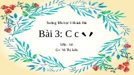 Giáo án điện tử Tiếng việt 1 bài 3 Chân trời sáng tạo : Dấu huyền dấu sắc