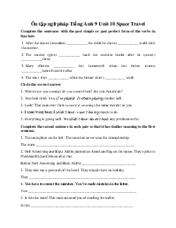 Ôn tập ngữ pháp Tiếng Anh 9 Unit 10 Space Travel