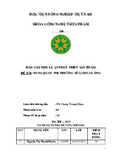 Tiểu luận tổng quan thị trường sữa chua uống môn Marketing căn bản - Học viện nông nghiệp Việt Nam