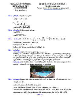 Đề khảo sát Toán 9 tháng 9 năm 2021 trường M.V. Lômônôxốp – Hà Nội