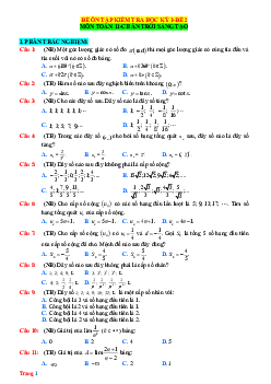 Đề thi học kỳ 1 Toán 11 Chân trời sáng tạo - Đề 2 (có đáp án)