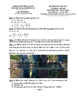Đề thi HK2 Toán 8 năm 2019 – 2020 trường THCS Lê Minh Xuân – TP HCM