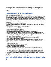 Suy nghĩ của em về vấn đề an toàn giao thông hiện nay - Ngữ văn 10