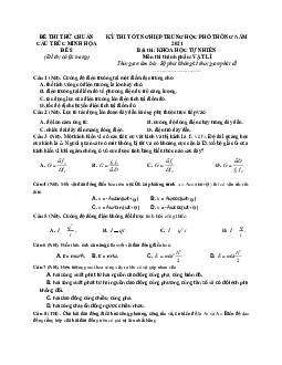 Đề thi thử THPT Quốc gia môn Vật Lí chuẩn cấu trúc đề minh họa 2020 - 2021 - Đề 8 (có lời giải chi tiết)