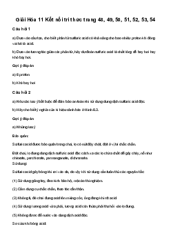 Hóa Học lớp 11 Bài 8: Sulfuric acid và muối sulfate sách Kết Nối Tri Thức