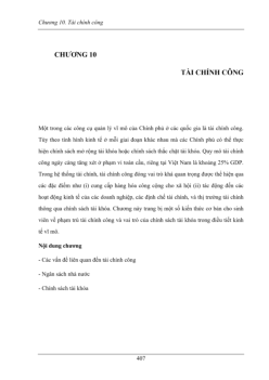 Lý thuyết Chương 10 Thương mại quốc tế : Tài chính công