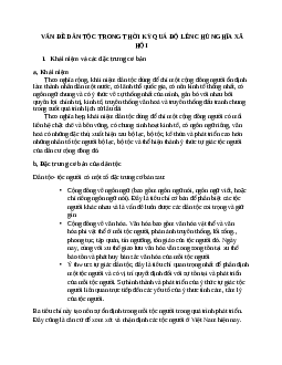 Vấn đề dân tộc trong thời kì quá độ lên CNXH | Trường Đại Học Thủ Đô Hà Nội