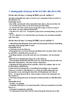 Giải SGK Lịch sử 7 Bài 18: Vương quốc Chăm-pa và vùng đất Nam Bộ từ đầu thế kỉ X đến thế kỉ XVI | Kết nối tri thức
