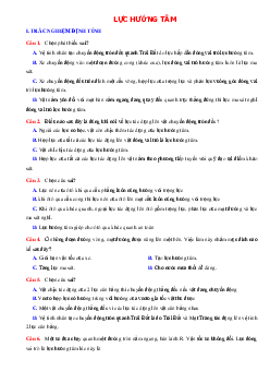 TOP 22 câu trắc nghiệm lực hướng tâm (có đáp án)