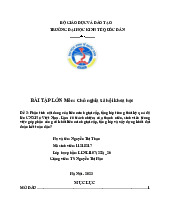 Phân tích nội dung của liên minh giai cấp, tầng lớp trong thời kỳ quá độl ên CNXH ở Việt Nam | Bài tập lớn môn triết học mác - lênin