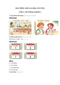 Tiếng Anh lớp 4 unit 3 lesson 1 trang 22 23