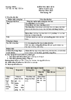 Đề thi học kì 2 môn Ngữ văn 6 năm 2022 - 2023 sách Cánh diều | Đề 4