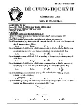 Đề cương học kỳ 2 Toán 11 năm 2024 – 2025 trường THPT Xuân Đỉnh – Hà Nội