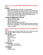 Tài liệu ôn tập CRM Hành vi khách hàng và chiến lược CRM | Môn Marketing căn bản - Đại học Mỏ – Địa chất