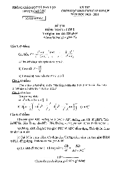 Đề học sinh giỏi Toán 8 năm 2020 – 2021 phòng GD&ĐT Cao Lộc – Lạng Sơn