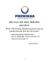 Nêu tính thống nhất giữa hai nguyên lý cơ bản của phép biện chứng duy vật và nêu ví dụ minh họa | Bài tiểu luận học phần Triết học Mác - Lênin