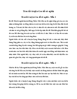 Văn mẫu lớp 7: Tóm tắt truyện Con hổ có nghĩa (5 mẫu) | Kết nối tri thức